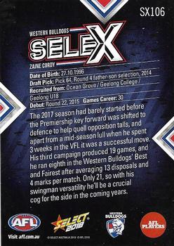 2018 Select Footy Stars - Selex #SX106 Zaine Cordy Back